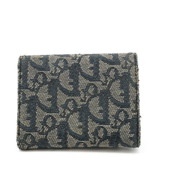 Christian Dior Saddle Compact Wallet Navy Silver - Picture 2 of 16